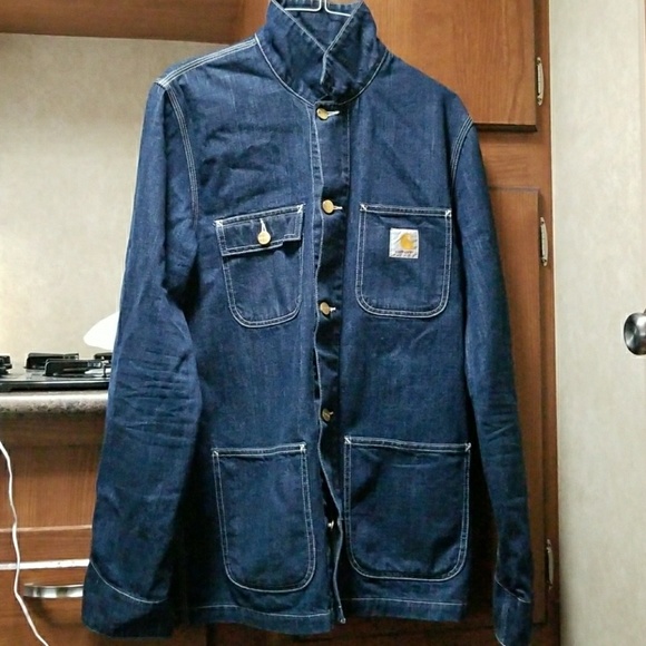 carhartt denim barn coat